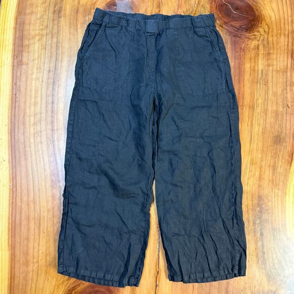Habitat Clothes to live in Women's Pants L Crop Linen Lagenlook boho R29 - Picture 1 of 6